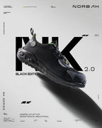 NK 2.0 Schwarze Tennisschuhe mit einfacher Schnürung