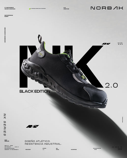 NK 2.0 Schwarze Tennisschuhe mit einfacher Schnürung